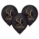 8 Globos Latex Elegant Negro 80 Años