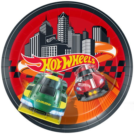 8 Platos 23 Cm Hot Wheels