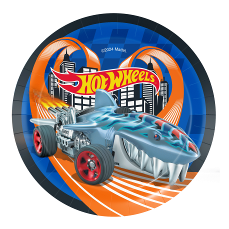 8 Platos 18 Cm Hot Wheels