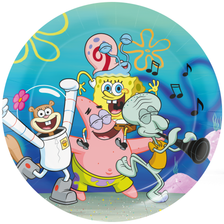 8 Platos 23 cm Bob Esponja