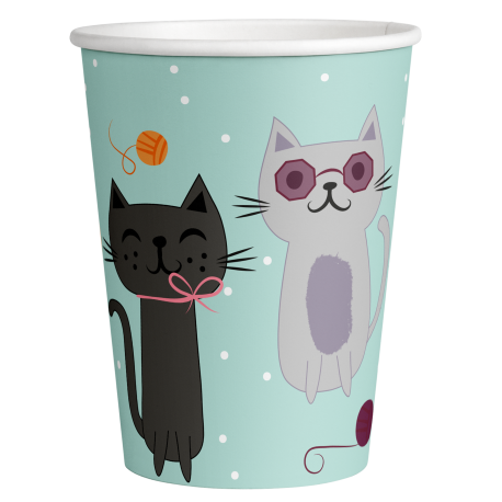 8 Vasos 0,266 L. Purr-Fect Party