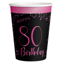 8 Vasos Elegant Pink 80 años