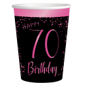8 Vasos Elegant Pink 70 años 250 ml