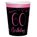 8 Vasos Elegant Pink 60 años 250 ml