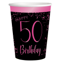 8 Vasos Elegant Pink 50 años
