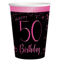 8 Vasos Elegant Pink 50 años 250 ml
