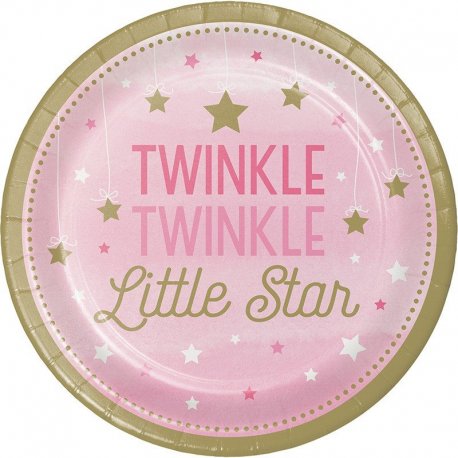 8 Platos 23 cm One Little Star - Girl