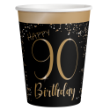 8 Vasos Elegant Negro 90 Años 250 ml