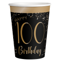 8 Vasos Elegant Negro 100 Años 250 ml