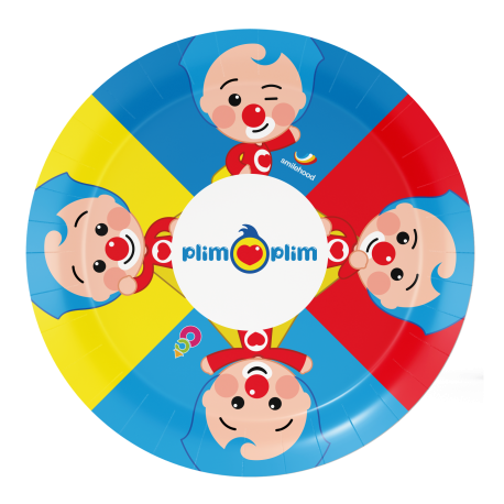 8 Platos 18 Cm Payaso Plim Plim