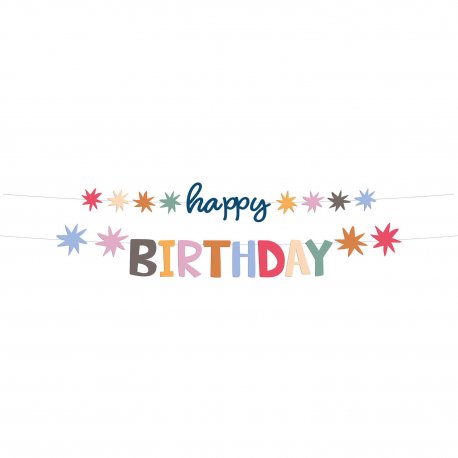 Banner Happy Birthday Multicolor 14 cm x 150 cm