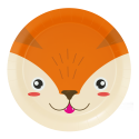 8 Platos 18 cm FOX ANIMAL FACES