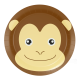 8 Platos 18 cm MONKEY ANIMAL FACES