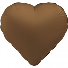 Globo Foil Corazón Marrón Chocolate Mate 45 cm