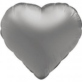 Globo Foil Corazón Moonlight Silver Satinado 45 cm