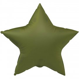 Globo Foil Estrella Verde Oliva Mate 45 cm