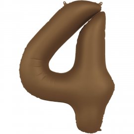 Globo Número 4 Marrón Chocolate Ultra Mate 86 cm