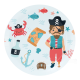 8 Platos Pirate Party 18 cm