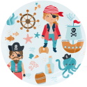 8 Platos Pirate Party 23 cm