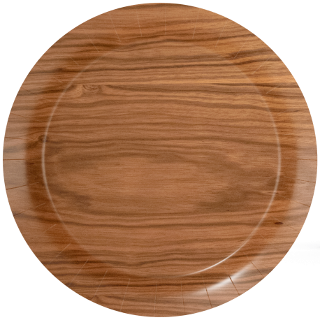 8 Platos Wooden 23 cm