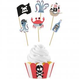6 Cupcake Deco Pirata