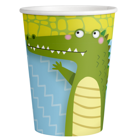 8 Vasos de Papel ALLIGATOR PARTY