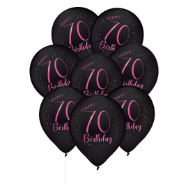 8 Globos de Látex 70 Años Elegant Pink