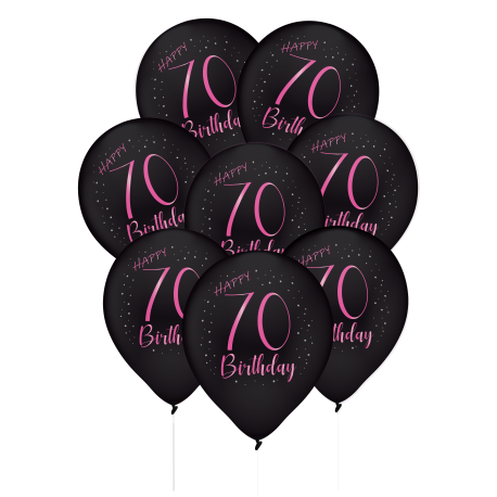 8 Globos de Látex 70 Años Elegant Pink
