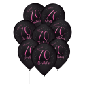 8 Globos de Látex 70 Años Elegant Pink