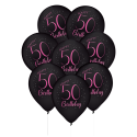 8 Globos de Látex 50 Años Elegant Pink