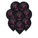 8 Globos de Látex 40 Años Elegant Pink