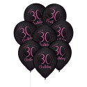 8 Globos de Látex 30 Años Elegant Pink