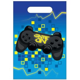 8 Bolsas Plastico Gaming Party 23 X 16 cm