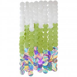 Cortina de Fiesta Blanco y Verde Círculos 80 x 170 cm