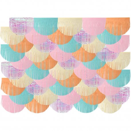 Cortina de Fiesta Pastel Flecos 2 x 2 cm