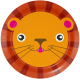 8 Platos 23 cm LION ANIMAL FACES