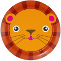8 Platos 23 cm LION ANIMAL FACES