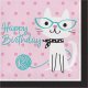 16 Servilletas 33 cm Happy Birthday Purr-Fect Party