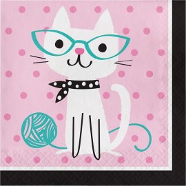 16 Servilletas 33 cm Purr-Fect Party