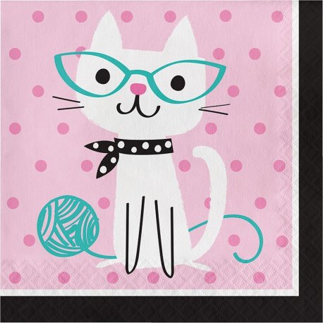16 Servilletas 33 cm Purr-Fect Party