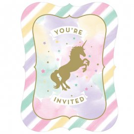 8 Invitaciones Unicorn Sparkle