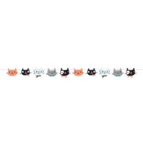 Guirnalda Gatitos 170 cm Purr-Fect Party