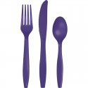 24 CUBIERTOS PLASTICO PREMIUM PURPLE