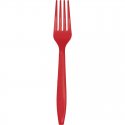 24 TENEDORES PLASTICO PREMIUM CLASSIC RED