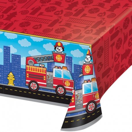 Mantel De Plástico 259 X 137 cm Flaming Fire Truck