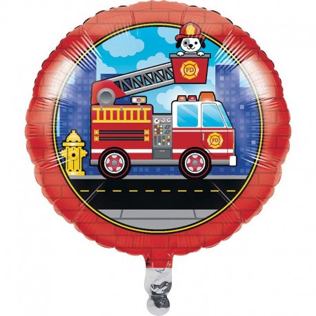 Globo Foil 45 cm Flaming Fire Truck