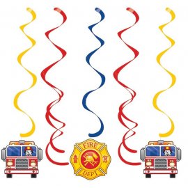 5 Decoración Colgantes Flaming Fire Truck