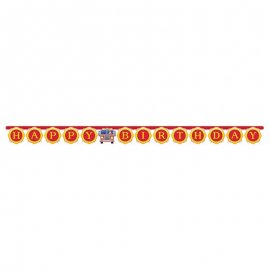 Guirnalda Happy Birthday 305 cm Flaming Fire Truck