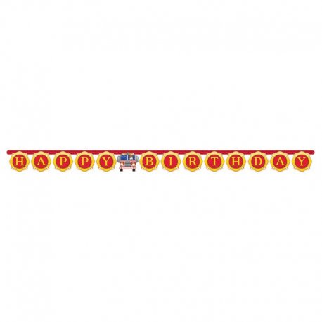 Guirnalda Happy Birthday 305 cm Flaming Fire Truck