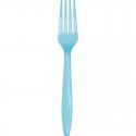 24 TENEDORES PLASTICO PREMIUM PASTEL BLUE